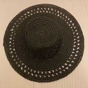 Time And Tru Women's Woven Straw Hat Black - One Size